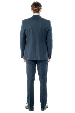 iş adamı duvara bakarak