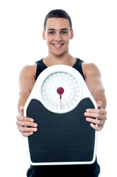 Guy weergegeven: gewicht machine — Stockfoto
