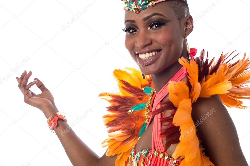 female samba dancer in carnival costume