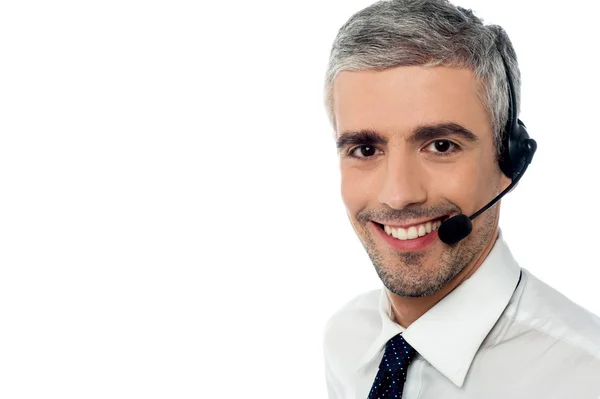 Sales executive wearing headset — Stock Photo, Image