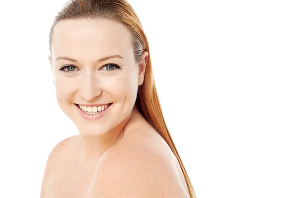 Young topless lady with a clean skin — Stock Photo, Image