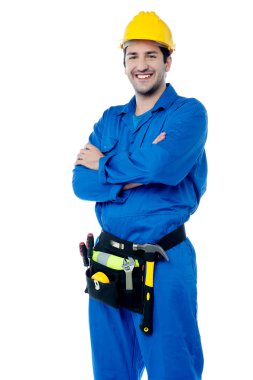 Katlanmış silah ile mühendis