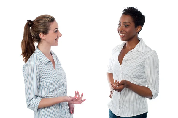 Women talking to each other — Stock Photo, Image