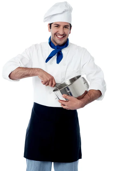 Chef whipping his ingredients — Stock Photo, Image