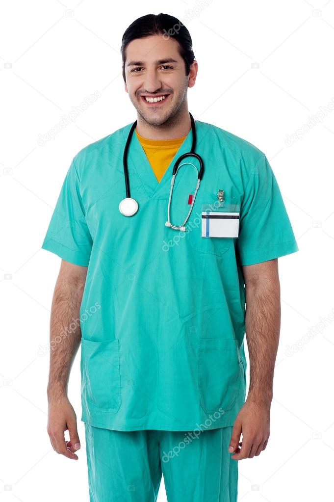 Doctor with stethoscope around neck — Stock Photo © stockyimages 87924778