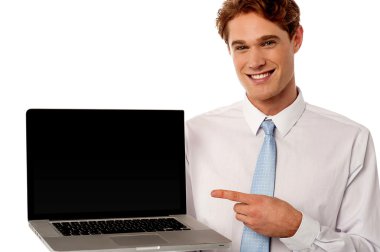 laptop sunulması iş adamı