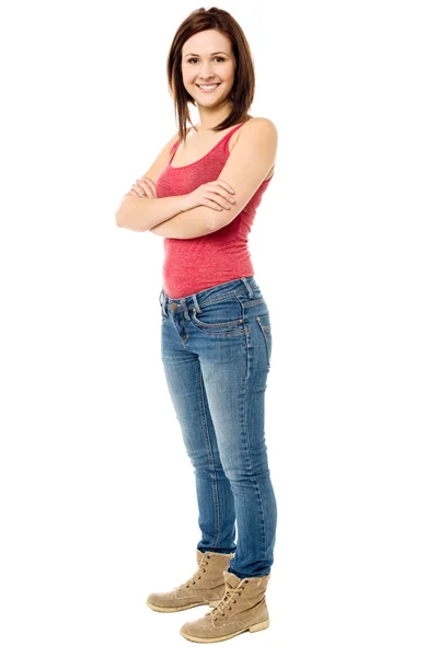 Woman posing with arms crossed — Stock Photo, Image