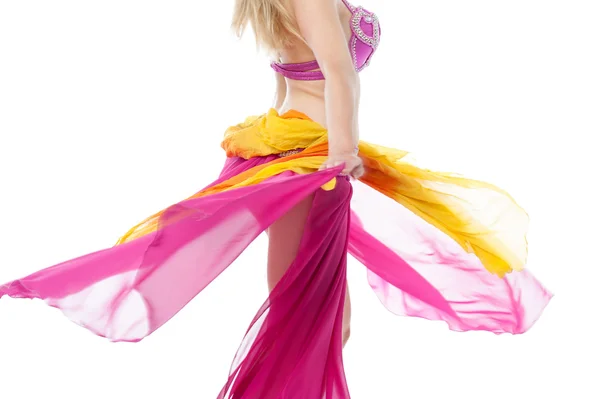 Gorgeous young belly dancer in action — Stock Photo, Image