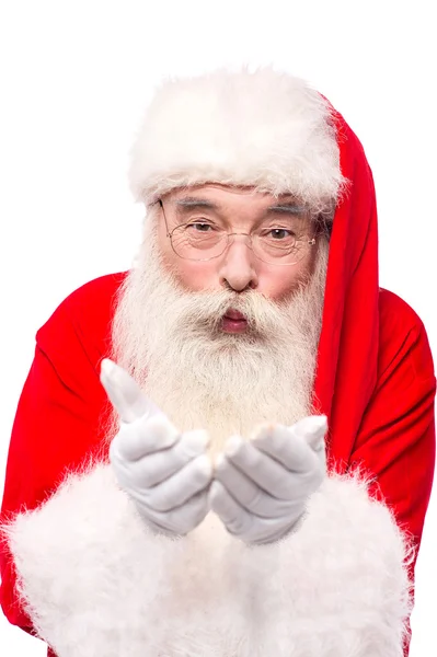 Weihnachtsmann mit offenen Handflächen — Stockfoto