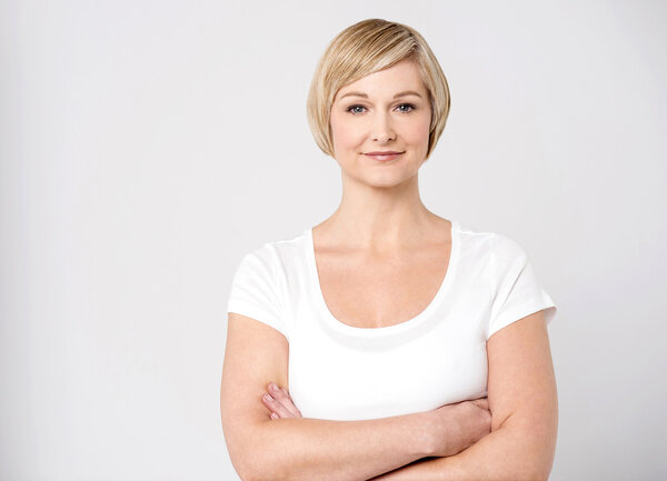 Charming lady with arms crossed