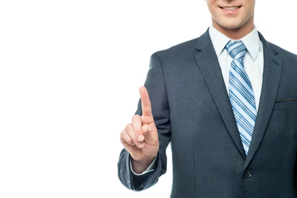 Businessman showing index finger — Stock Photo, Image