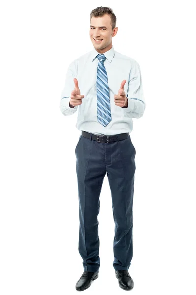 Entrepreneur gesturing with his fingers — Stock Photo, Image
