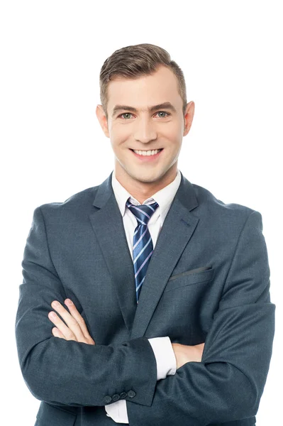 Business professional posing with arms folded — Stock Photo, Image