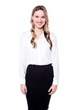 kadın girişimci sevimli bir gülümseme ile poz