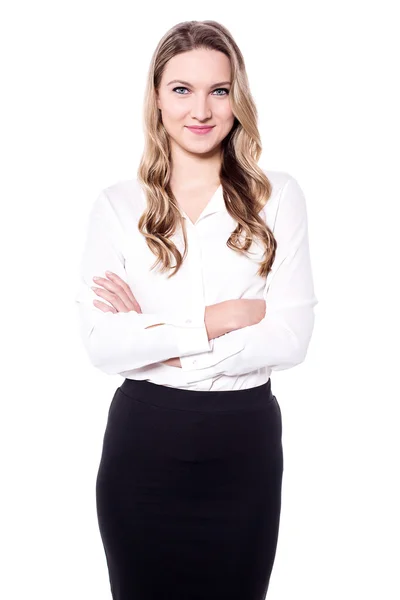 Business lady posing with folded arms — Stock Photo, Image