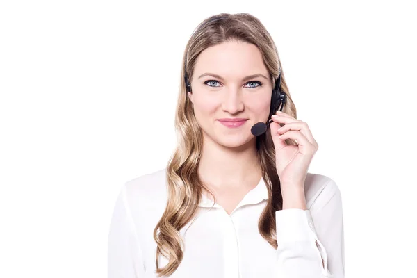 Beautiful help-desk female executive — Stock Photo, Image