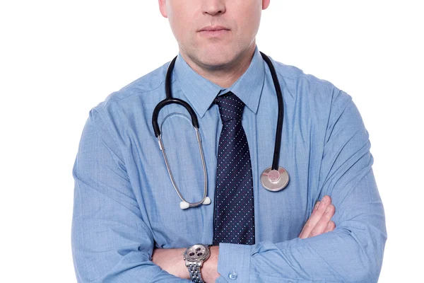 Middle aged doctor with folded arms — Stock Photo, Image