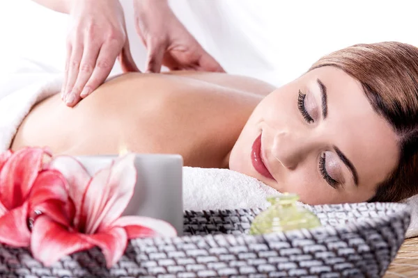 Relaxed woman getting spa treatment — Stock Photo, Image