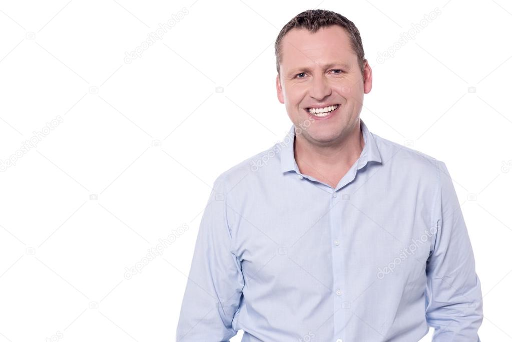 Smiling middle aged man