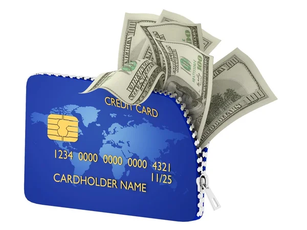 Carte de crédit ouverte et factures Images De Stock Libres De Droits