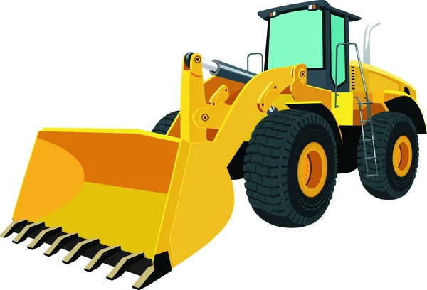 Bulldozer sobre ruedas — Vector de stock