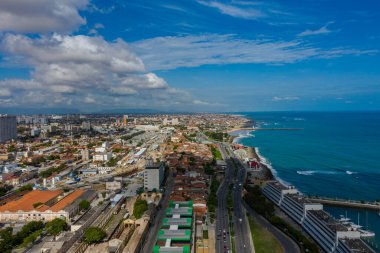 Güzel şehirlerin panoramik manzarası. Fortaleza Şehri, Ceara Eyaleti Brezilya, Güney Amerika. 