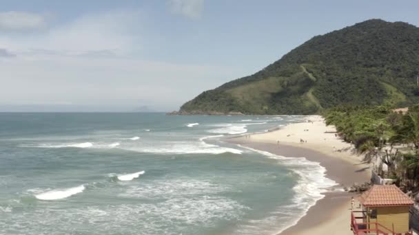 Vista Aérea Playa Maresias Una Playa Maravillosa Sao Paulo Brasil — Vídeo de stock