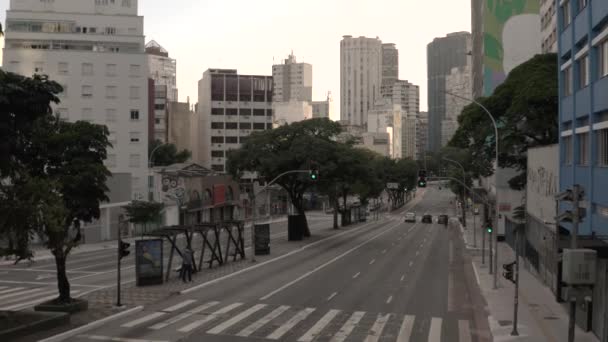 Grote Steden Grote Gebouwen Grote Wegen Sao Paulo Brazilië Het — Stockvideo