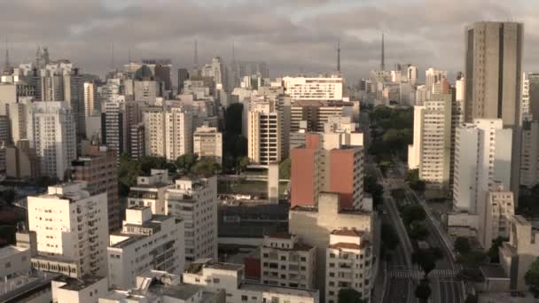 Große Städte Große Gebäude Und Große Alleen Sao Paulo Brasilien — Stockvideo