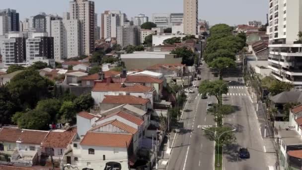 Vista Aérea Ciudad Sao Paulo Calle Pompeya Barrio Pompeya Ciudad — Vídeo de stock