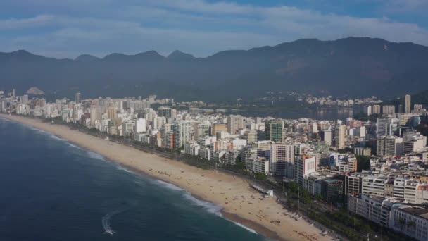 Ακτές Ιπανέμα Και Λέμπλον Πόλη Του Ρίο Ντε Τζανέιρο Βραζιλία — Αρχείο Βίντεο