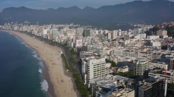 Playas Ipanema Leblon Ciudad Río Janeiro Brasil América Del Sur — Vídeo de stock