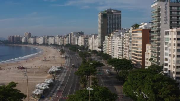 Playa Copacabana Ciudad Río Janeiro Brasil América Del Sur — Vídeos de Stock