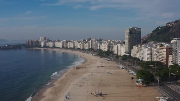 Παραλία Κοπακαμπάνα Πόλη Του Ρίο Ντε Τζανέιρο Βραζιλία Νότια Αμερική — Αρχείο Βίντεο