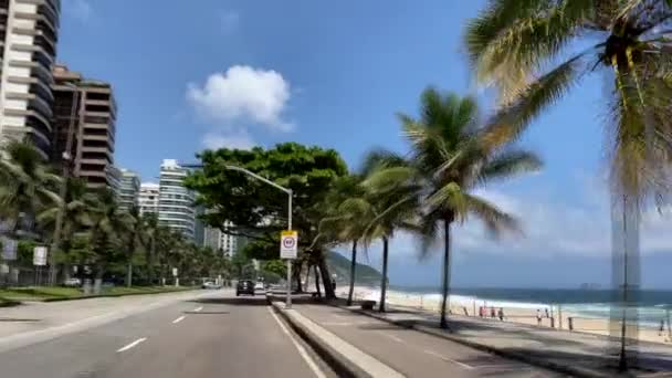 Strand Von Sao Conrado Rio Janeiro Brasilien — Stockvideo