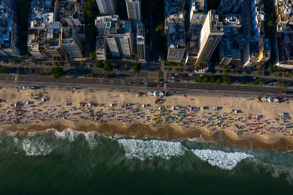 Luchtfoto Van Ipanema Leblon District Rio Janeiro Stad Brazilië Zuid — Stockfoto