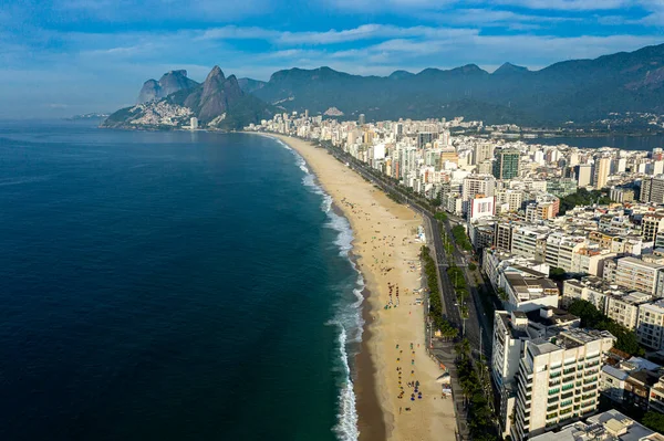 Vista Aérea Distrito Ipanema Leblon Cidade Rio Janeiro Brasil América — Fotografia de Stock