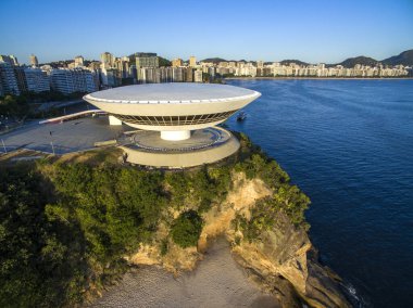 MAC Niteroi. Museum of Contemporary Art of Niteroi. Architect Oscar Niemeyer. Niteroi city, Rio de Janeiro state, Brazil.  clipart