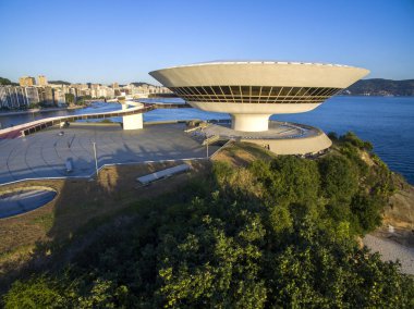 MAC Niteroi. Museum of Contemporary Art of Niteroi. Architect Oscar Niemeyer. Niteroi city, Rio de Janeiro state, Brazil.  clipart