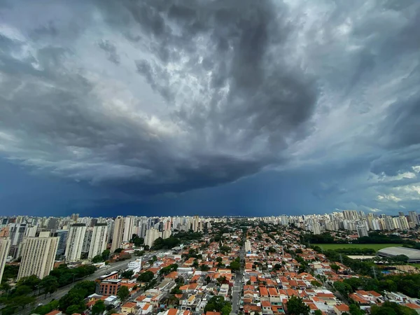 Καταιγίδα Στη Μεγάλη Πόλη Πόλη Του Σάο Πάολο Βραζιλία Νότια — Φωτογραφία Αρχείου