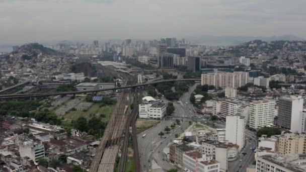 Duże Miasta Systemy Transportowe Samochody Poruszające Się Autostradzie Rio Janeiro — Wideo stockowe