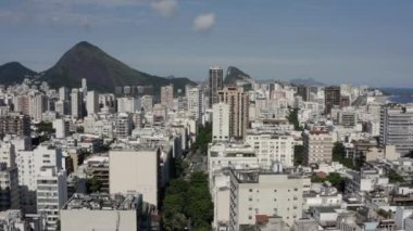 Leblon ve Ipanema 'nın hava görüntüsü. Rio de Janeiro Brezilya.