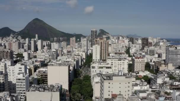 Flygfoto Leblon Och Ipanema Rio Janeiro Brasilien — Stockvideo