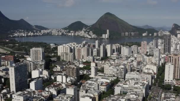 Kota Dan Laguna Rio Janeiro Kota Brasil — Stok Video