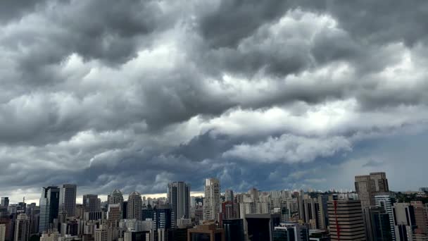 Καταιγίδα Στη Μεγάλη Πόλη Πόλη Του Σάο Πάολο Βραζιλία Νότια — Αρχείο Βίντεο