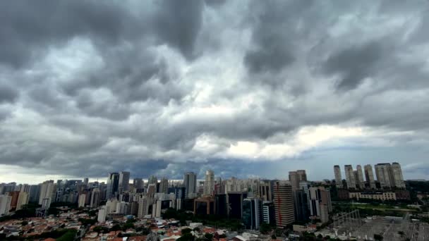 Tormenta Gran Ciudad Ciudad Sao Paulo Brasil Sudamérica Caducidad Las — Vídeo de stock