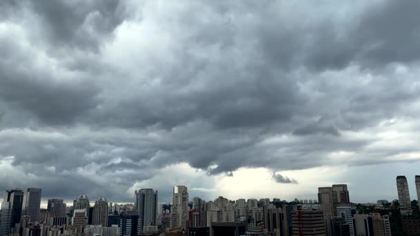 Tormenta Gran Ciudad Ciudad Sao Paulo Brasil Sudamérica Caducidad Las — Vídeo de stock