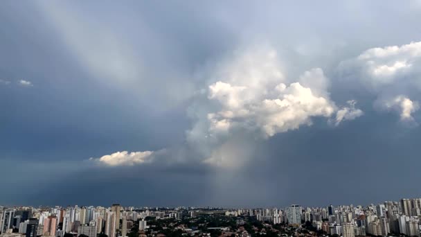 Tempestade Cidade Grande Cidade São Paulo Brasil América Sul Tempo — Vídeo de Stock
