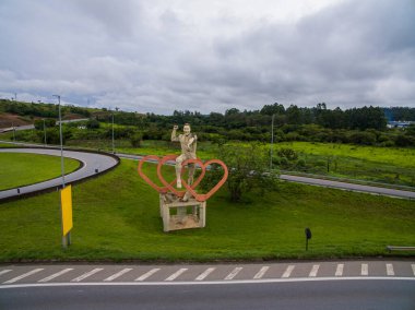 Pele heykeli, Edson Arantes 'in Nascimento heykeli. Trs Coraes Şehri, Minas Gerais Eyaleti, Brezilya. 