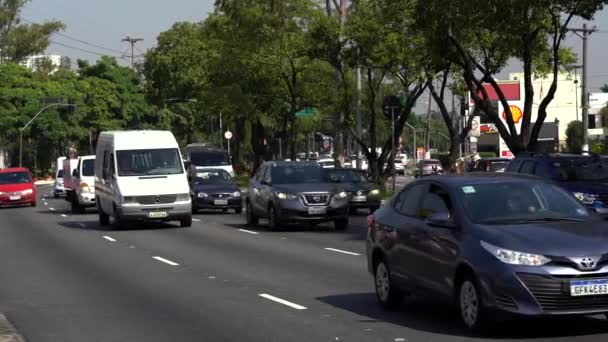 Traffic City Sao Paulo Brazil — Stock Video